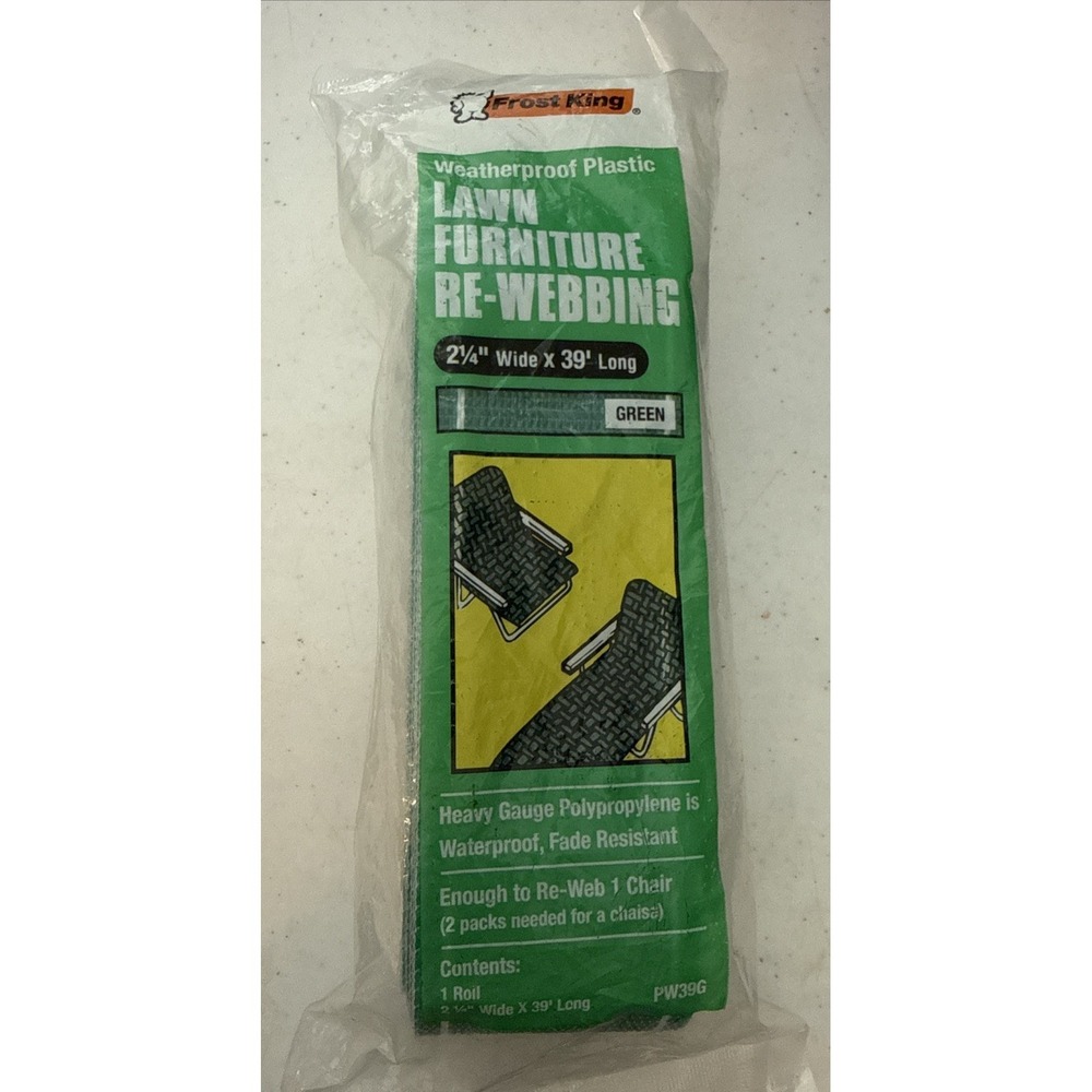 Frost King PW39G Green Polypropylene Lawn Furniture Re-Web‎ 2-1/4 in. x 39 ft.